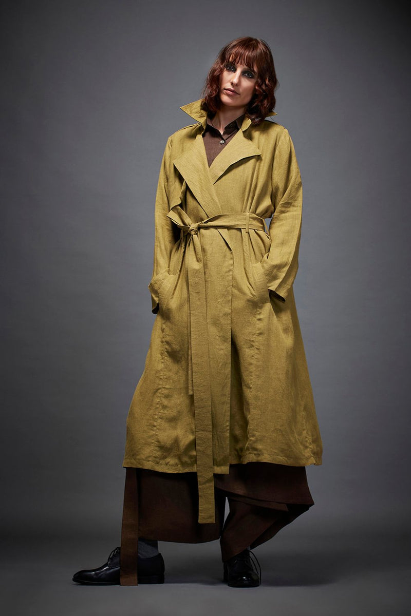 IRENA JACKET-OLIVE (JK0081L) linen by Chola in olive color for women in Singapore
