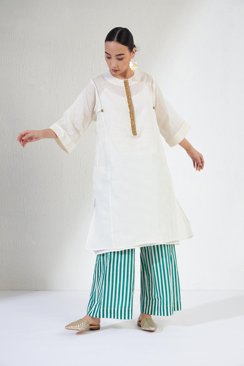 FARAH SET cotton Light Kurta Sets by Aavidi in white color for women in Singapore