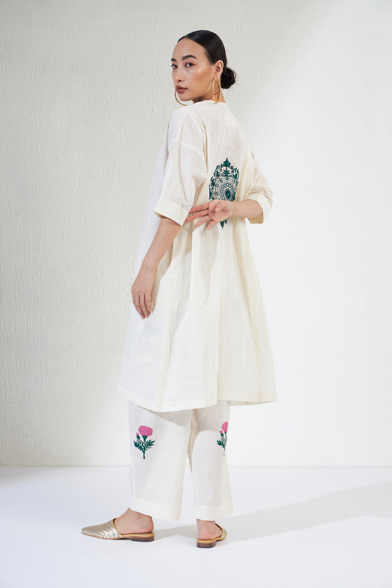 Zara Set cotton Light Kurta Sets by Aavidi in white color for women in Singapore