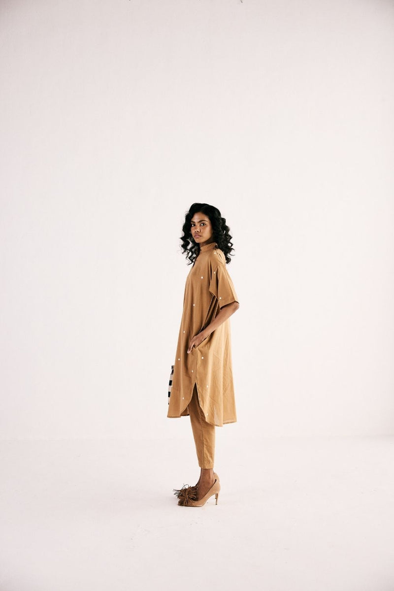 SAND KURTA SET cotton by Khara Kapas in brown for women in Singapore