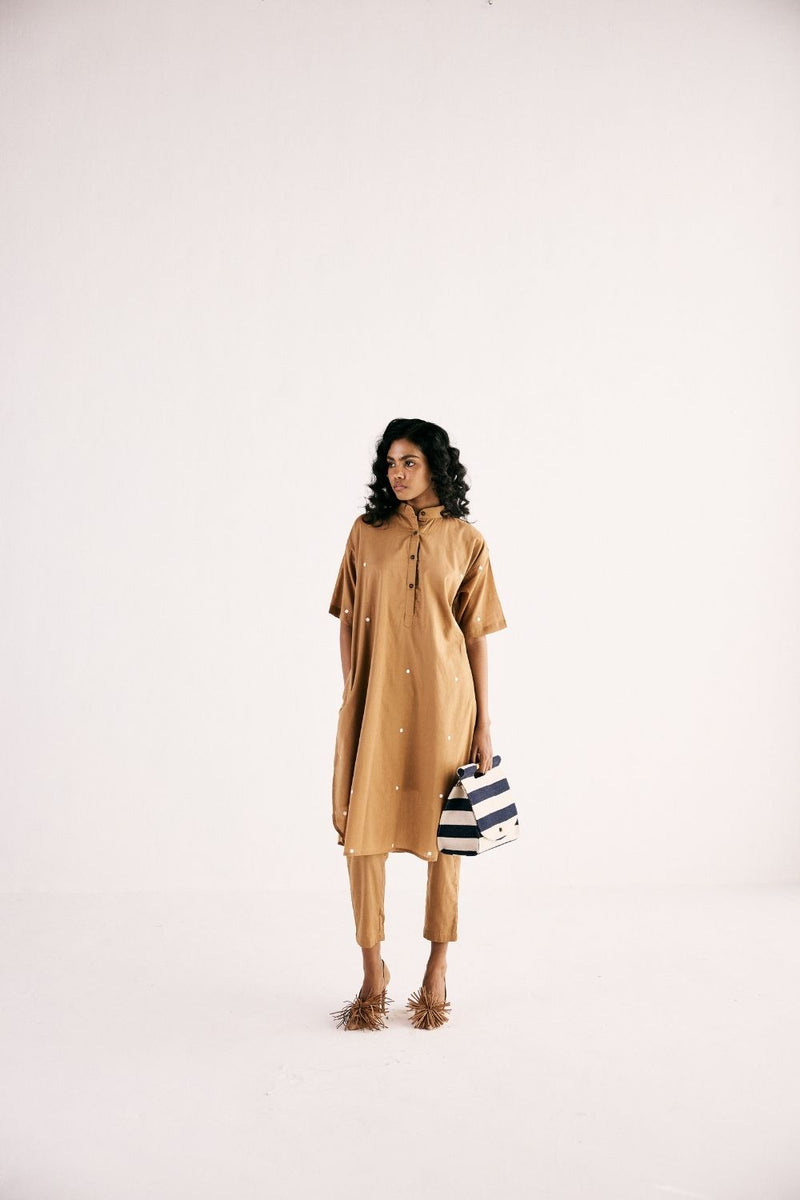 SAND KURTA SET cotton by Khara Kapas in brown for women in Singapore