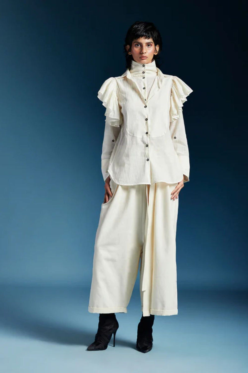 Hilary Shirt-White cotton by Chola in white color for women in Singapore