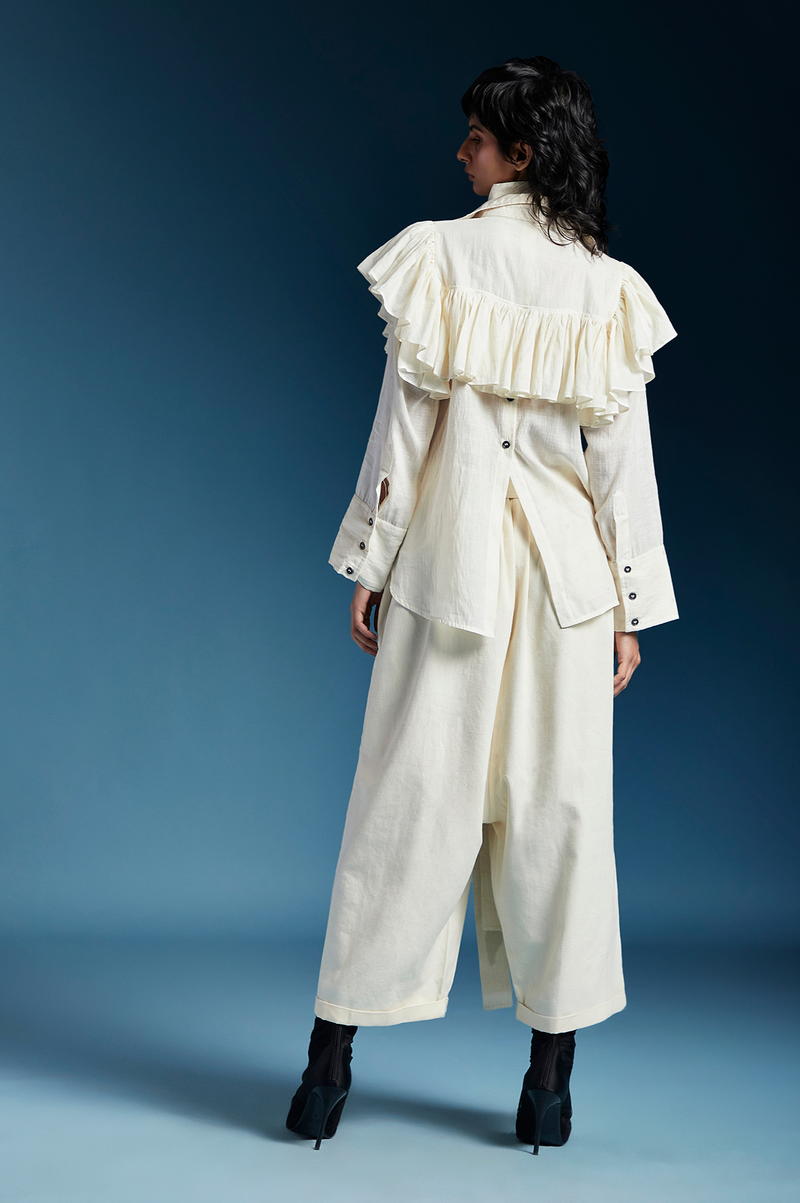 Hilary Shirt-White cotton by Chola in white color for women in Singapore