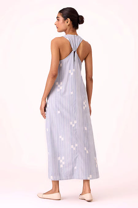 TSHMPOP26-25 Amaran Blue Ikat Dress-Size M