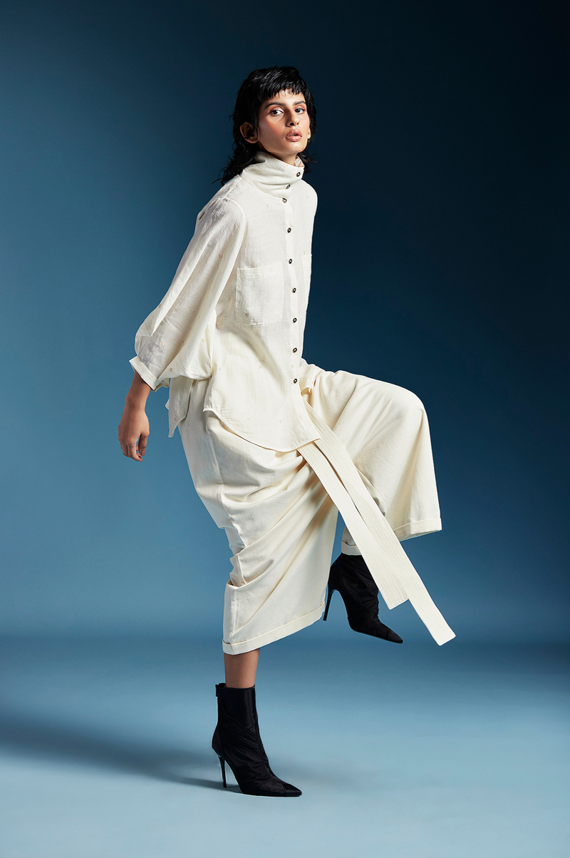 Jennie Shirt-White cotton by Chola in white color for women in Singapore