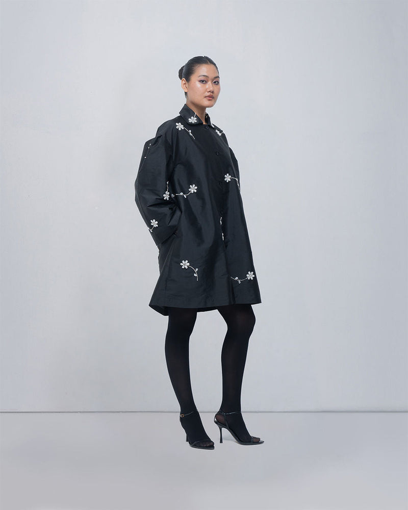 Luna Jacket viscose by Leh Studios in black for women in Singapore