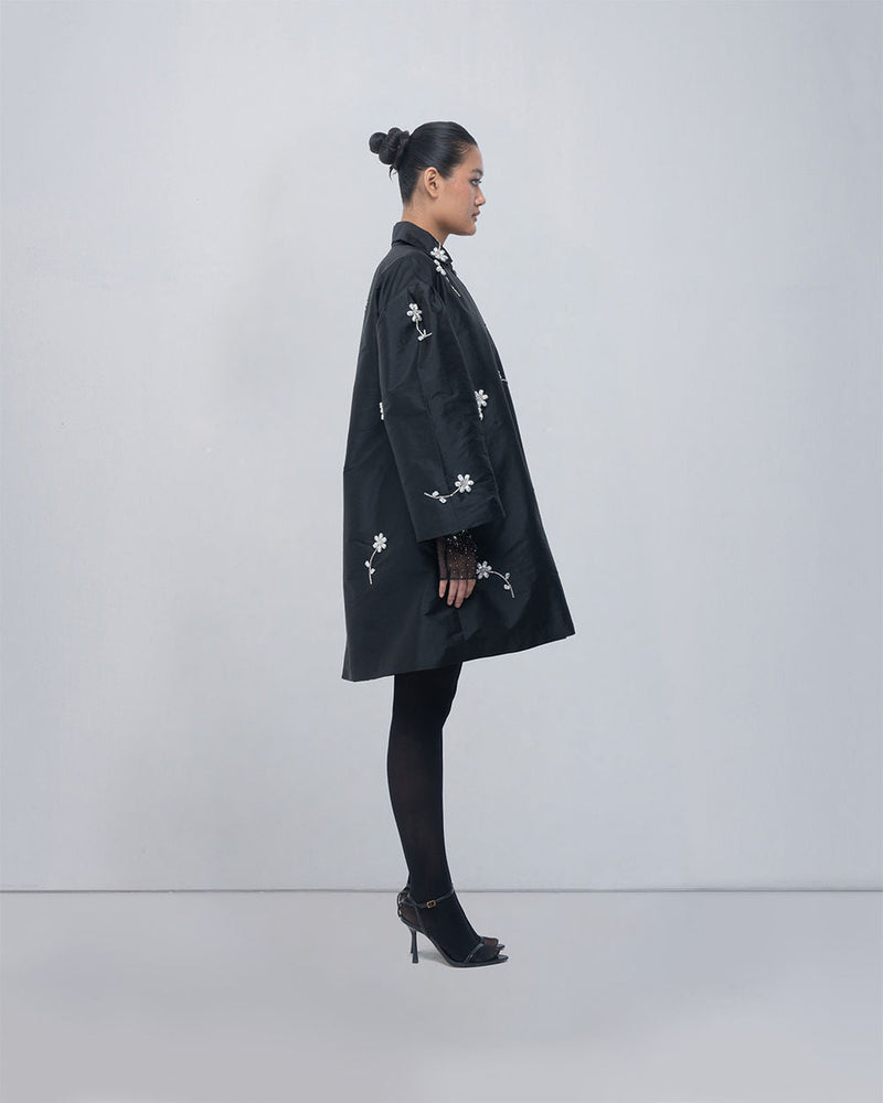 Luna Jacket viscose by Leh Studios in black for women in Singapore