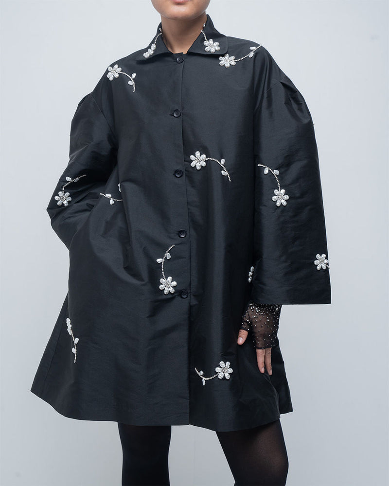 Luna Jacket viscose by Leh Studios in black for women in Singapore