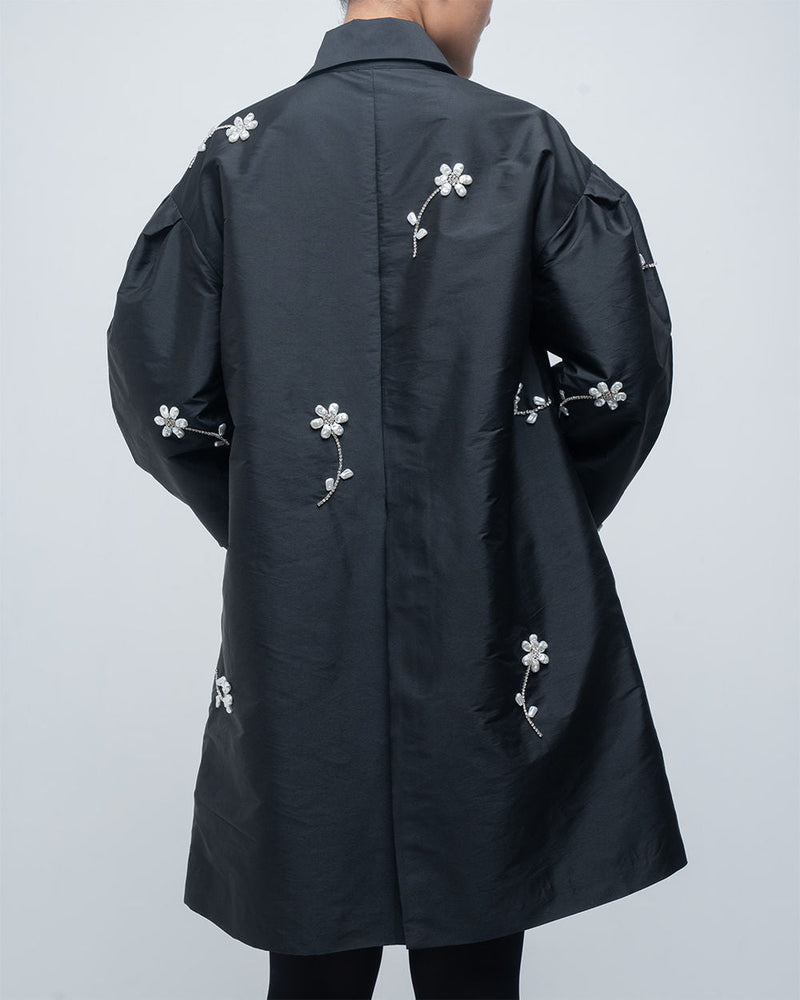 Luna Jacket viscose by Leh Studios in black for women in Singapore