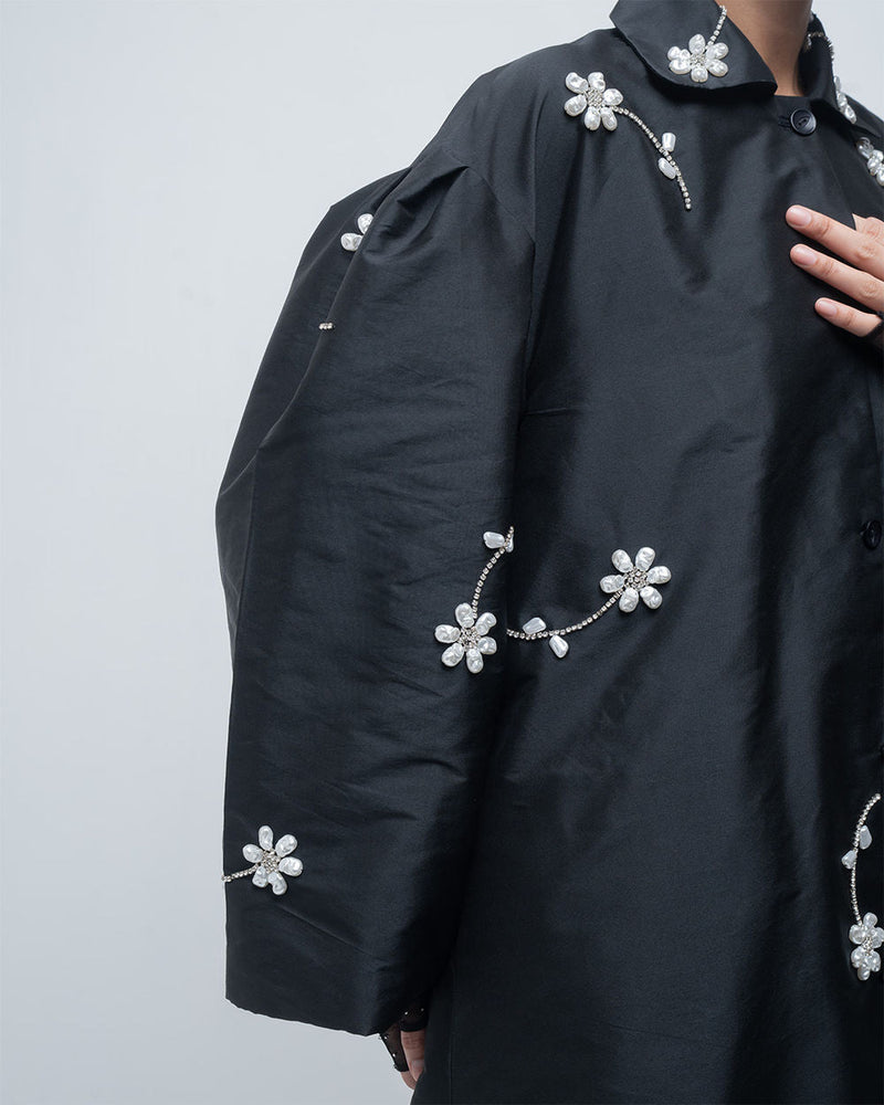 Luna Jacket viscose by Leh Studios in black for women in Singapore