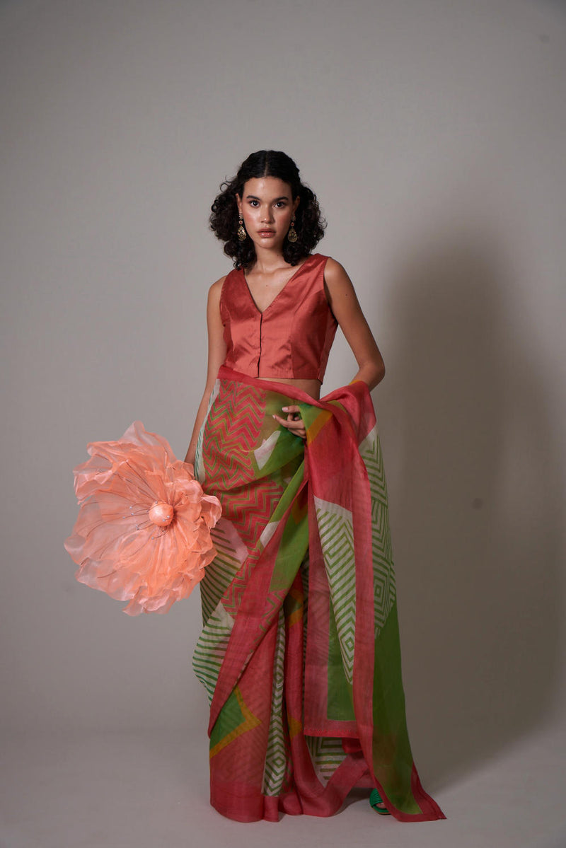 Keshi silk organza saree
