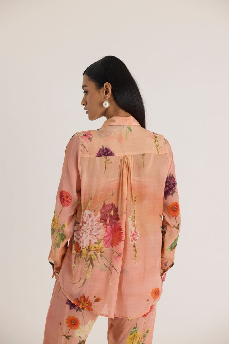 BUTTERCUP CO-ORD SET by Yam in peach color for women in Singapore