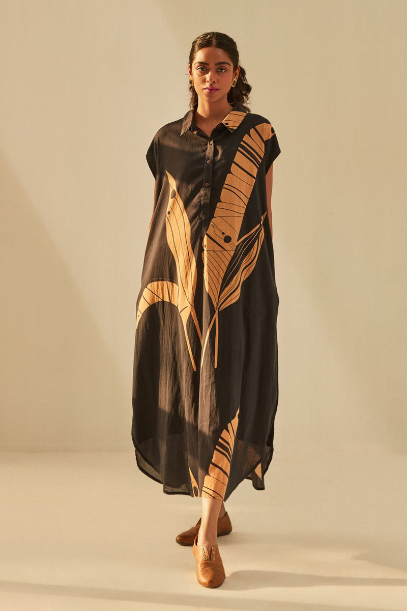 Black Paradise Dress cotton by Khara Kapas in black for women in Singapore