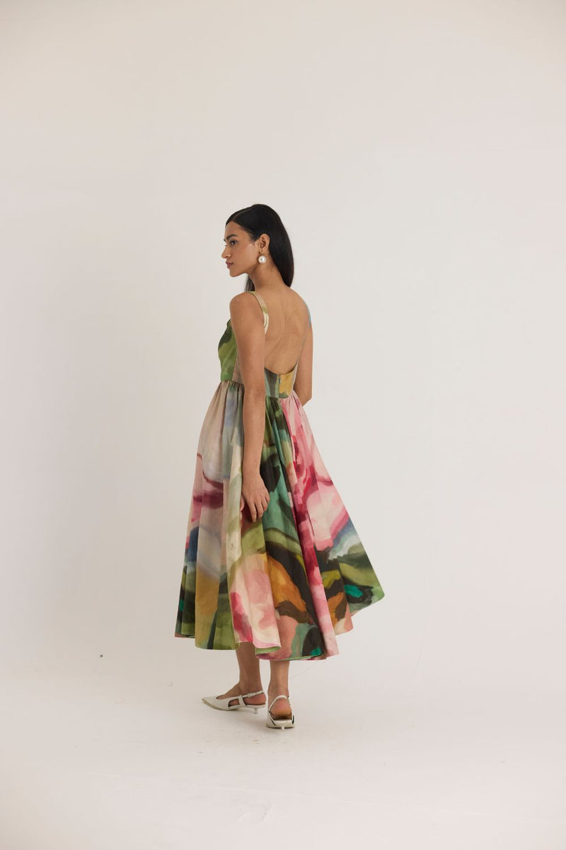 TILLY CHERRY DRESS satin by Yam in multi color for women in Singapore