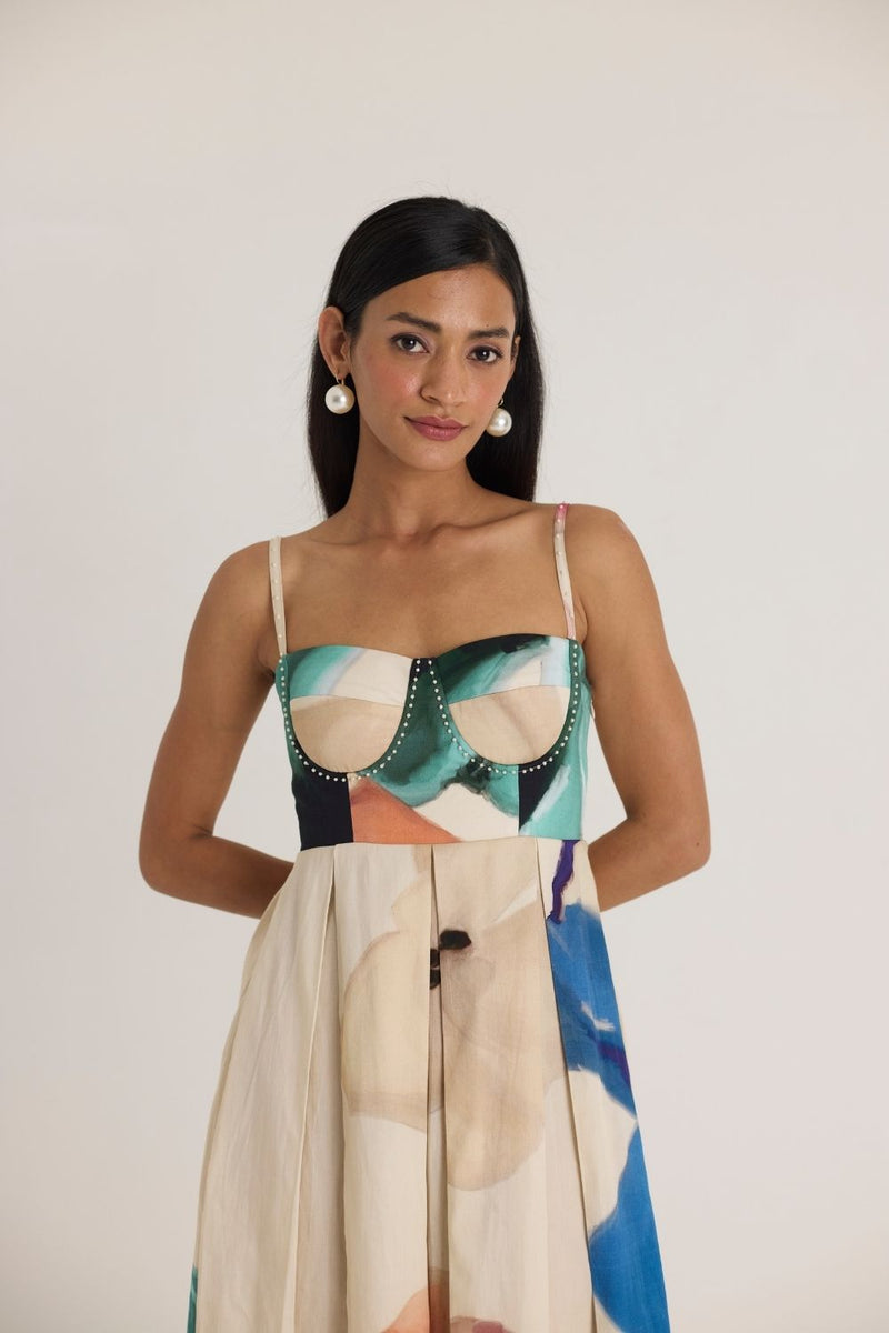 LILA BRALETTE DRESS satin by Yam in white color for women in Singapore