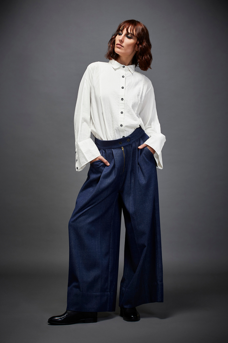 JASON TROUSER by Chola in blue color for women in Singapore