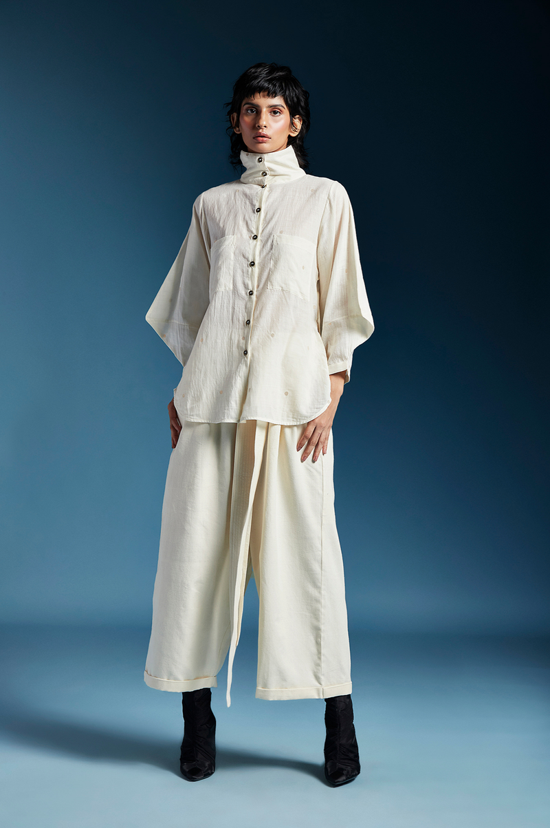 Jennie Shirt-White cotton by Chola in white color for women in Singapore