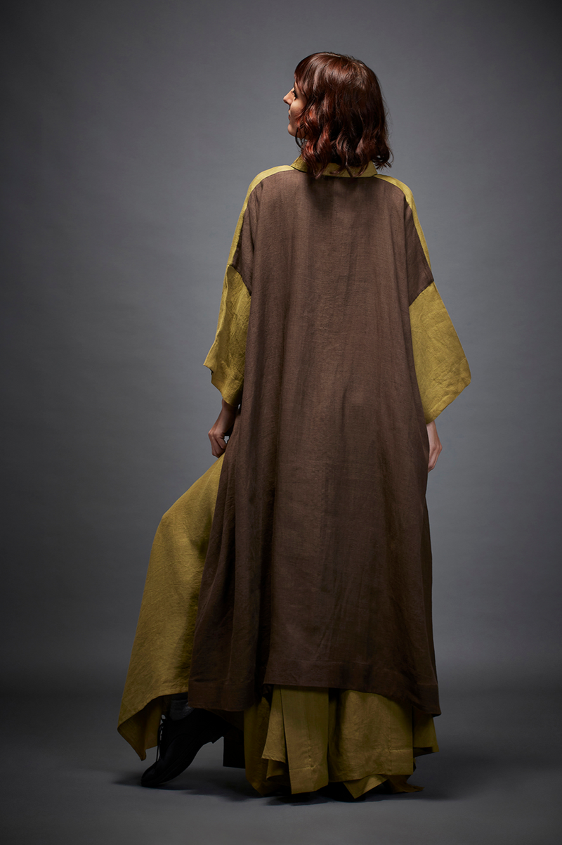AVRIL SHIRT linen by Chola in brown color for women in Singapore