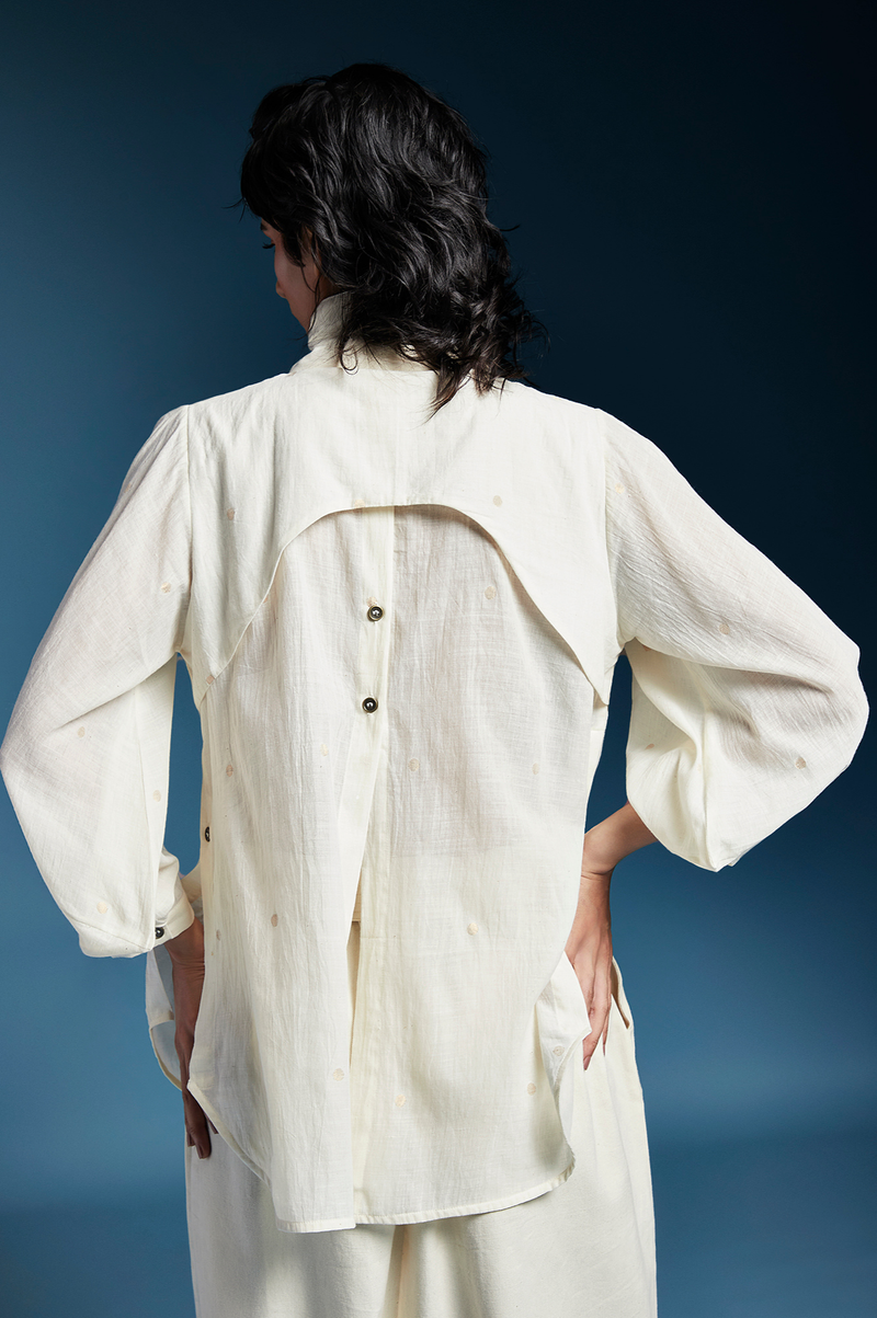 Jennie Shirt-White cotton by Chola in white color for women in Singapore
