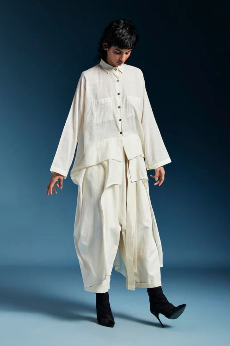 Lilah Shirt-White cotton by Chola in white color for women in Singapore