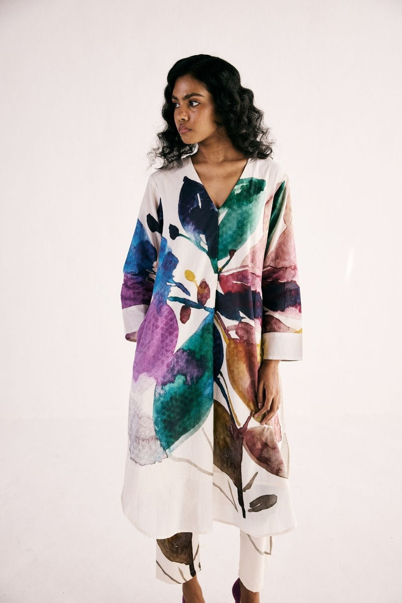 SUNSET SPLASH KURTA SET cotton by Khara Kapas for women in Singapore