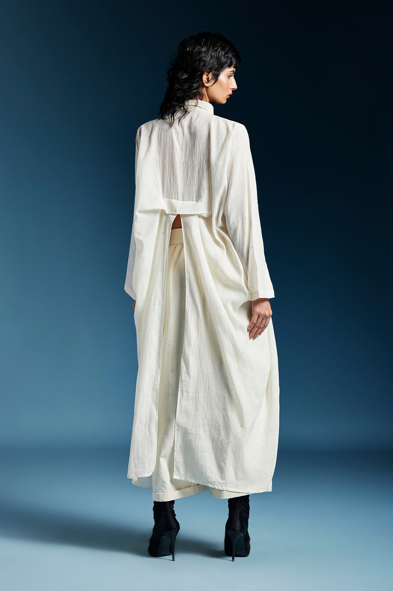 Lilah Shirt-White cotton by Chola in white color for women in Singapore