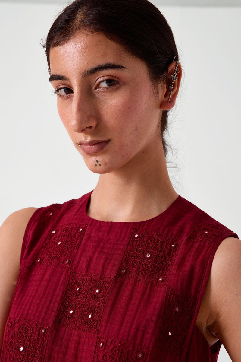 Aleksey Pink Checks Handwoven Dress
