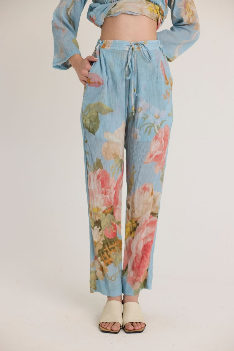 TAFFY PINTUCKS KURTA SET cotton by Yam in blue color for women in Singapore