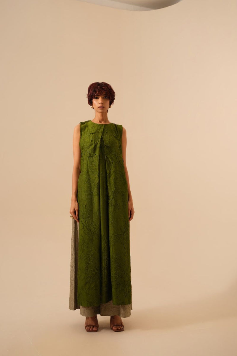 Flip Tunic-Jade Green crushed silk kaftans and tunics by Stoique in green for women in Singapore