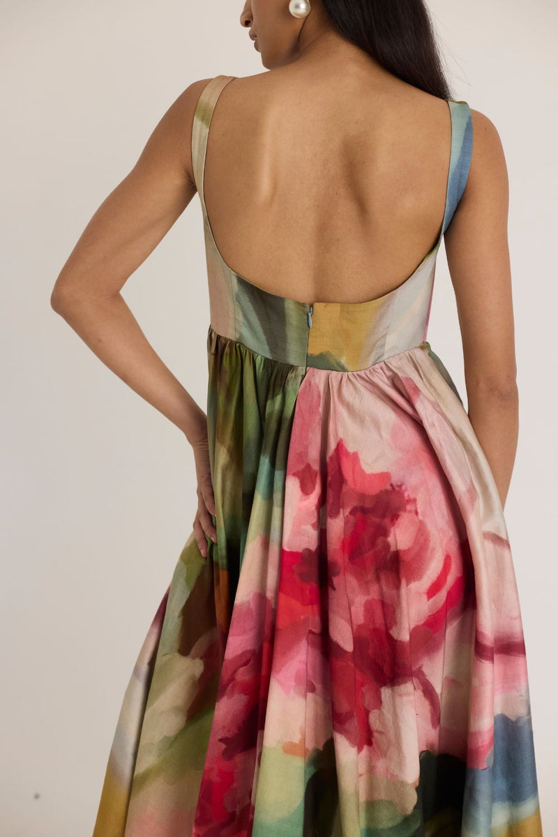 TILLY CHERRY DRESS satin by Yam in multi color for women in Singapore