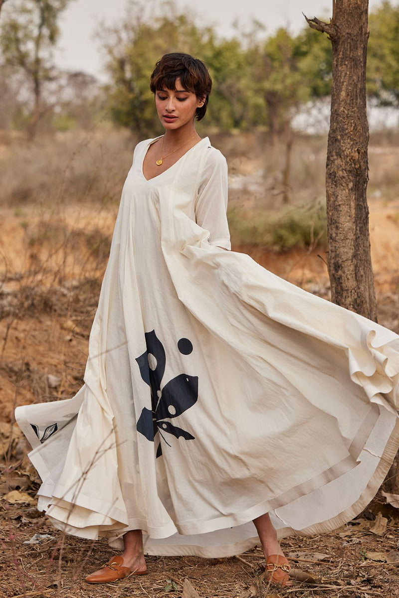 Whispering clouds cotton by Khara Kapas in white for women in Singapore
