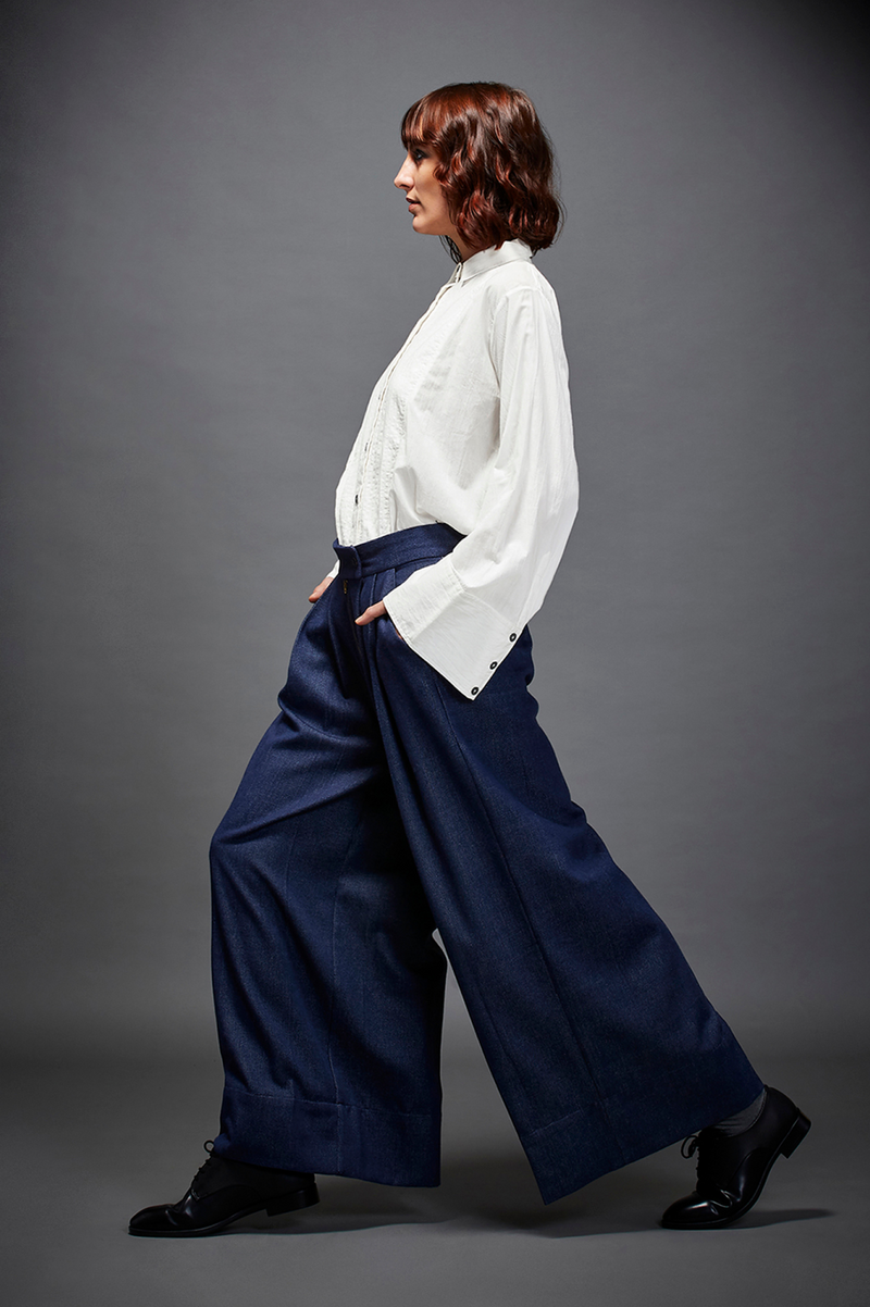 JASON TROUSER by Chola in blue color for women in Singapore