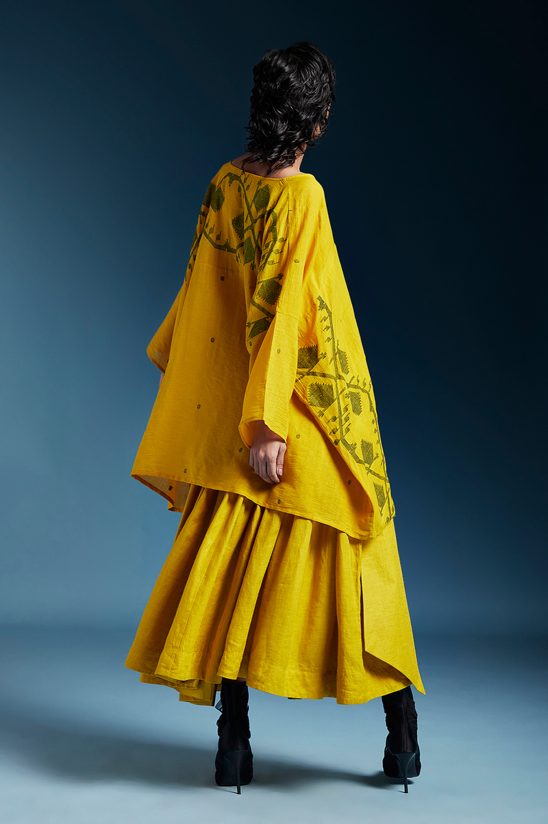 Liam Top-Mustard cotton by Chola in mustard color for women in Singapore