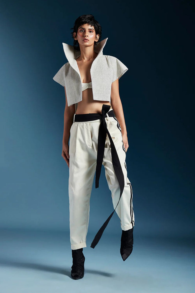 Odete Trousers-White cotton by Chola in white color for women in Singapore