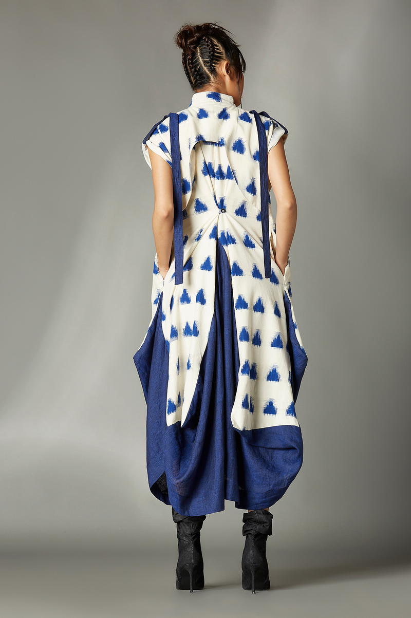 Darcy Dress linen by Chola in navy color for women in Singapore