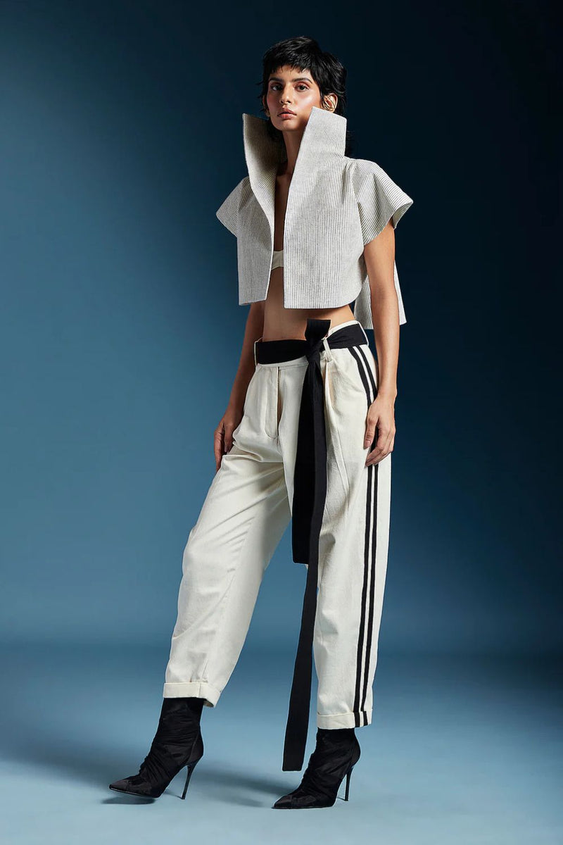 Odete Trousers-White cotton by Chola in white color for women in Singapore