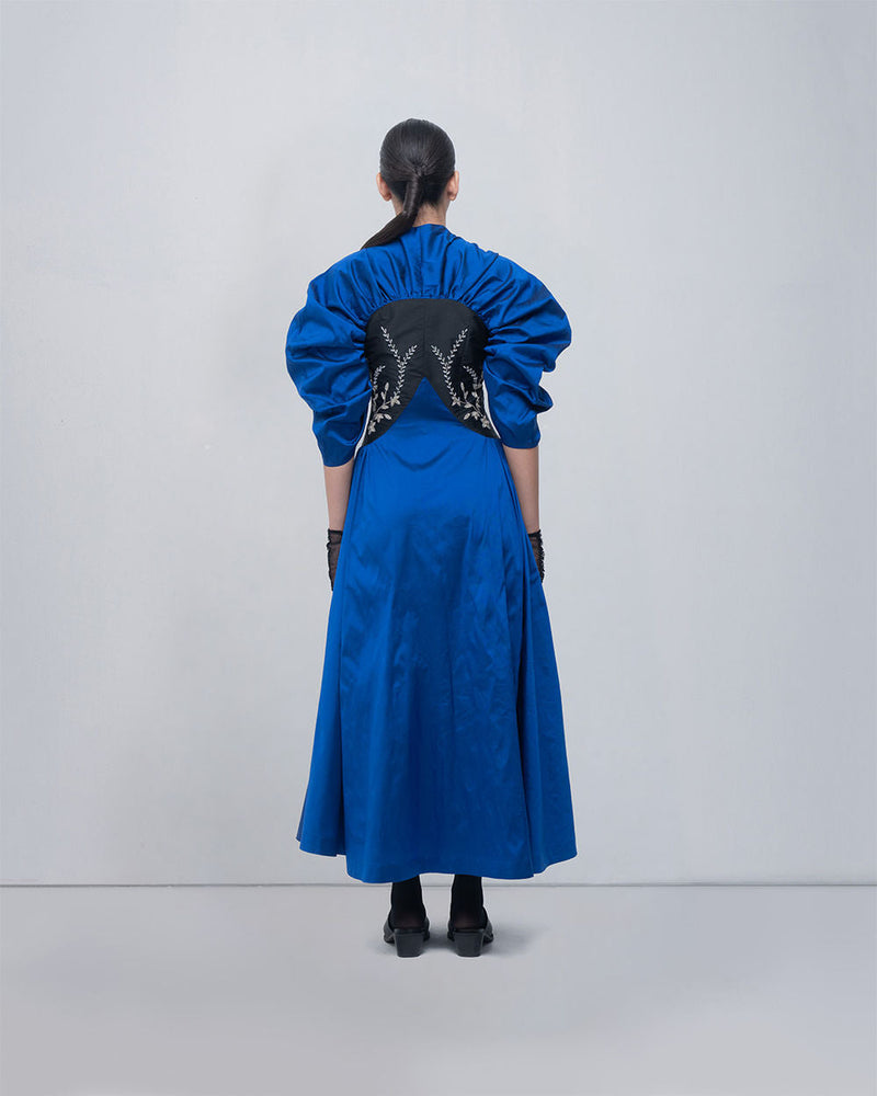 Yaren Dress viscose by Leh Studios in blue, black for women in Singapore