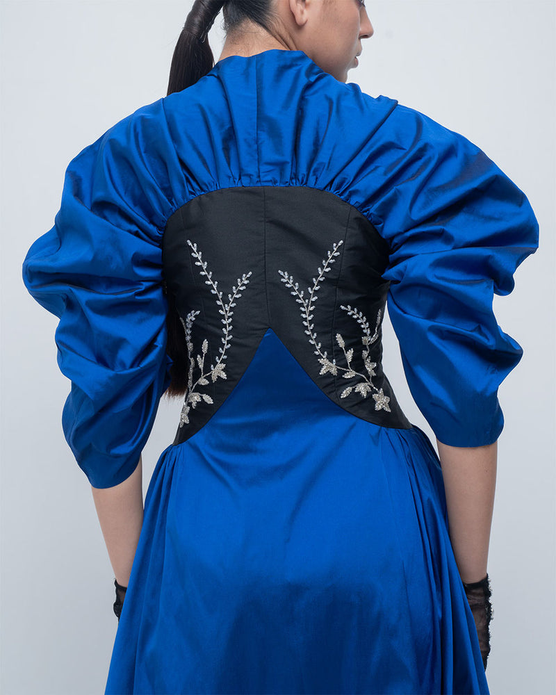 Yaren Dress viscose by Leh Studios in blue, black for women in Singapore