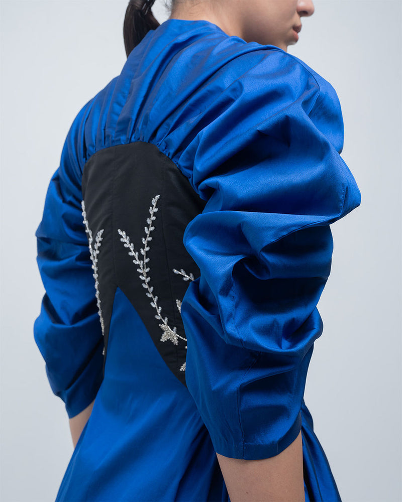 Yaren Dress viscose by Leh Studios in blue, black for women in Singapore
