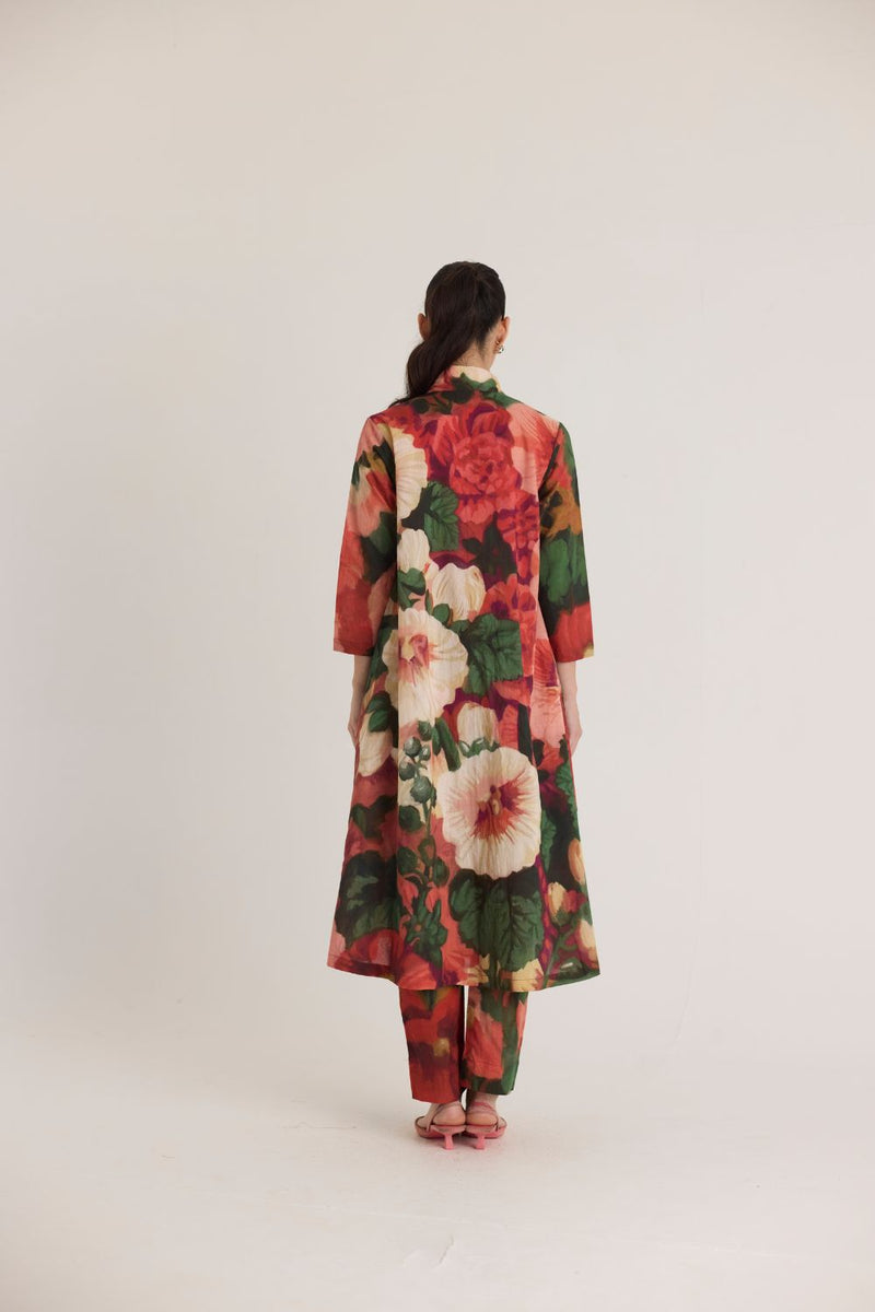 SCARLETT V NECK KURTA SET cotton by Yam in multi color for women in Singapore