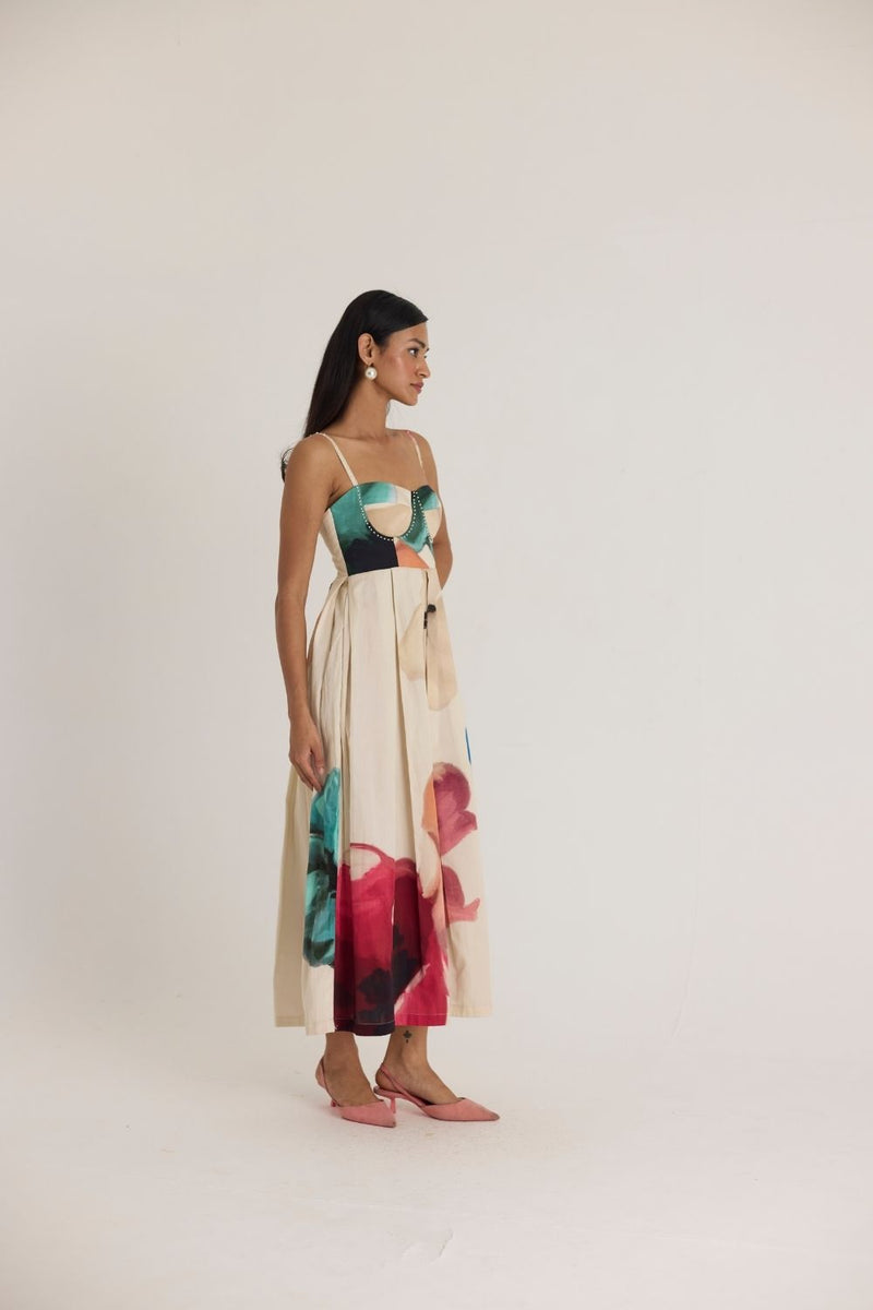 LILA BRALETTE DRESS satin by Yam in white color for women in Singapore