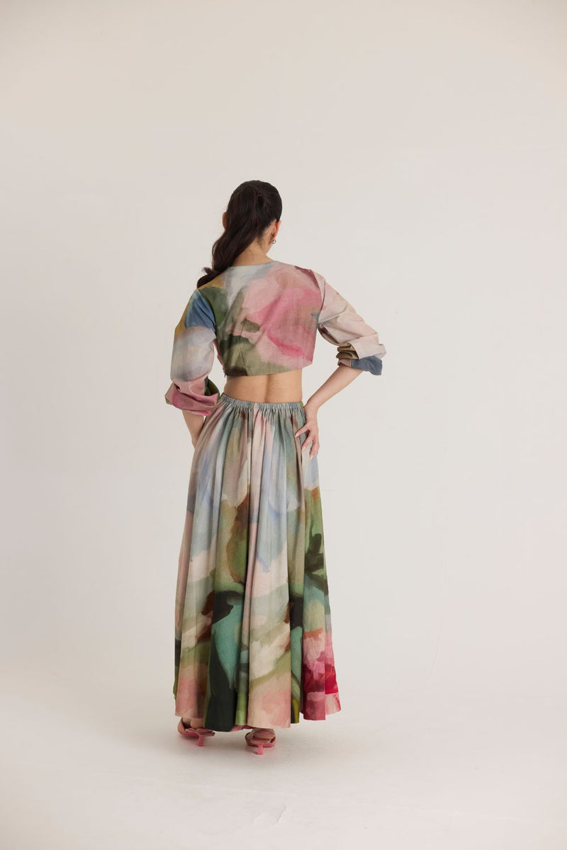 TILLY BOTH SIDE CUT DRESS poplin by Yam in multi color for women in Singapore
