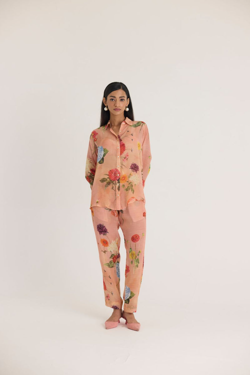 BUTTERCUP CO-ORD SET by Yam in peach color for women in Singapore