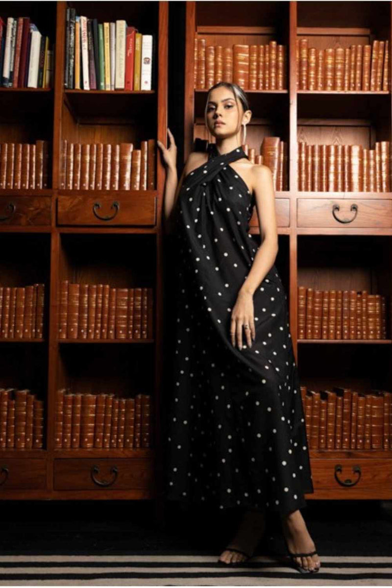 2022 MAXI DRESS - DOTTED PRINT - S