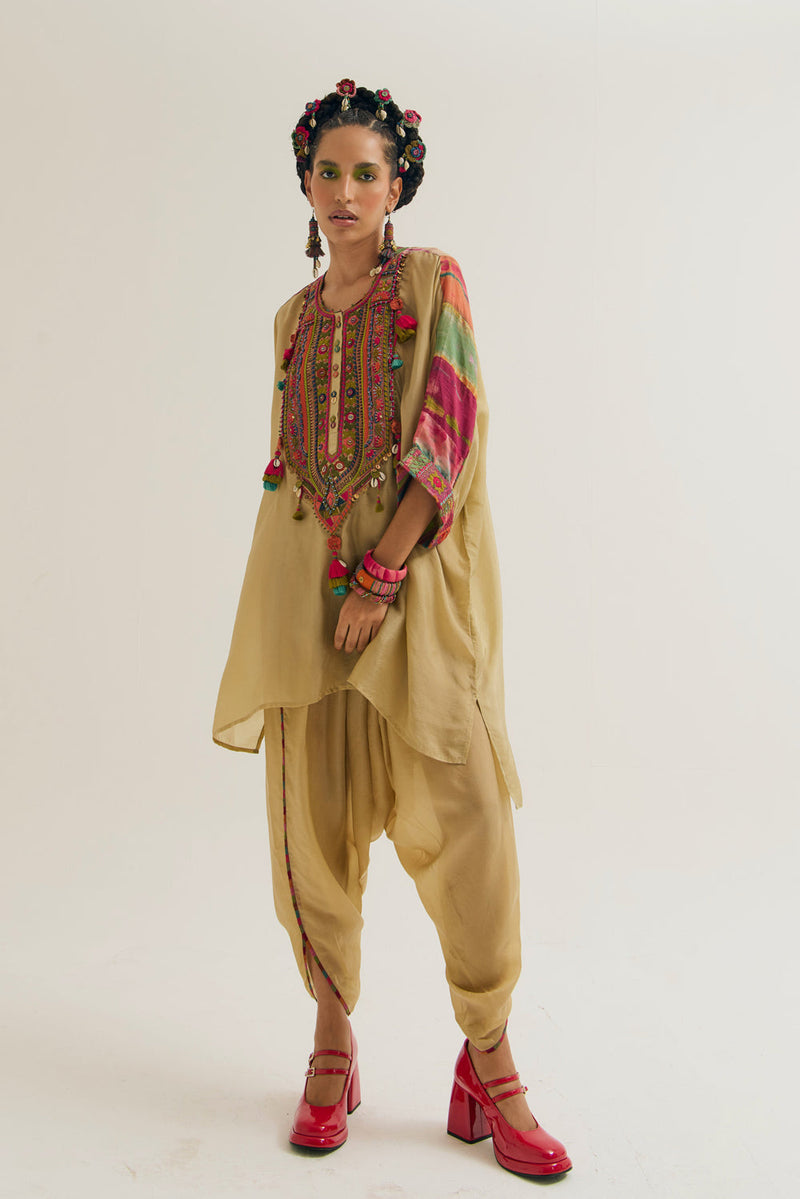 Zinnia Set habutai silk co-ord set by Capisvirleo in yellow for women in Singapore