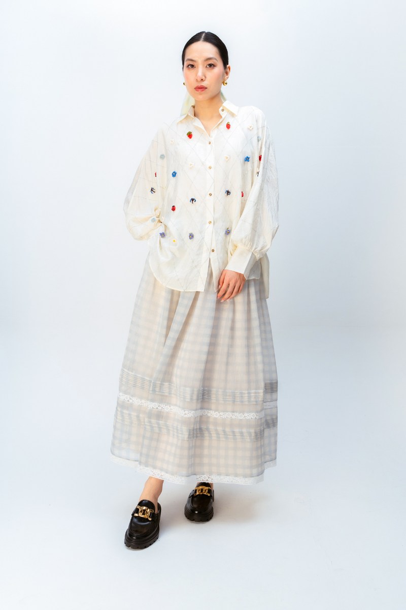 DREAMCORE SHIRT silk top/shirt by Ode to Odd in off white for women in Singapore