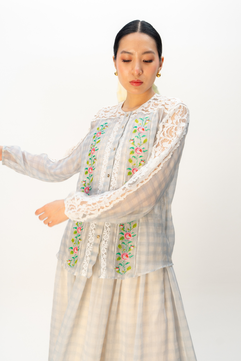 CLOUDBOUND SHIRT mul top/shirt by Ode to Odd in blue for women in Singapore