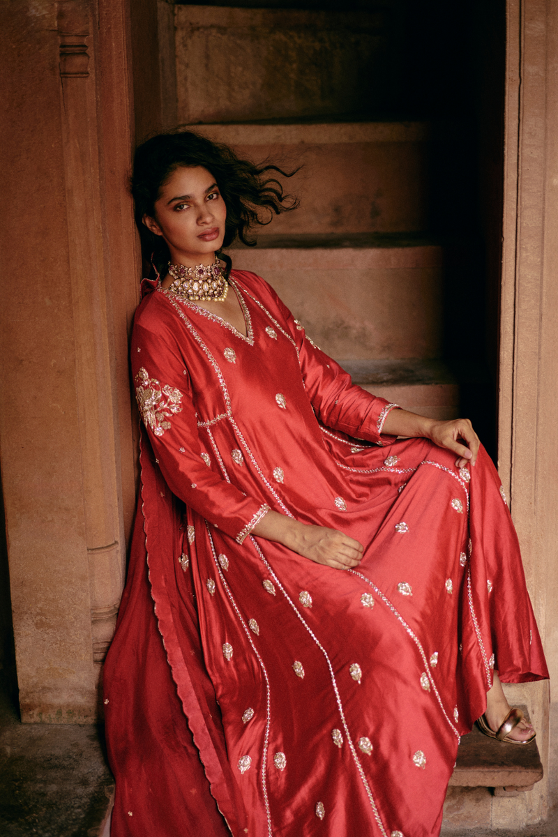 PH-2477 
Anarkali 
Dupatta [opt]
Pants Set by Paulmi & Harsh for women in Singapore
