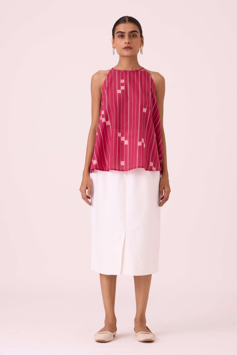 Maarah Rhubarb Ikat Top cotton by The Summer House for women in Singapore