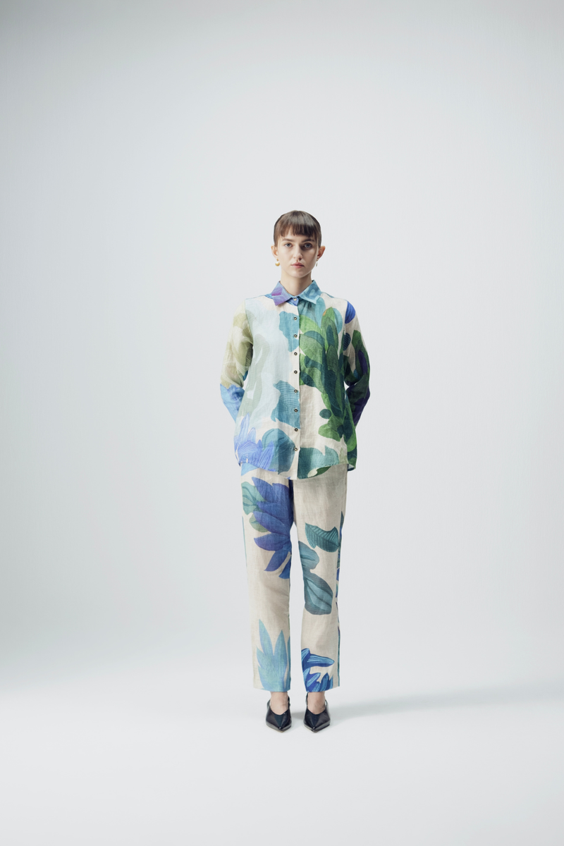 Garden Party Linen Co-Ord Set all linen by YAM in multi color for women in Singapore